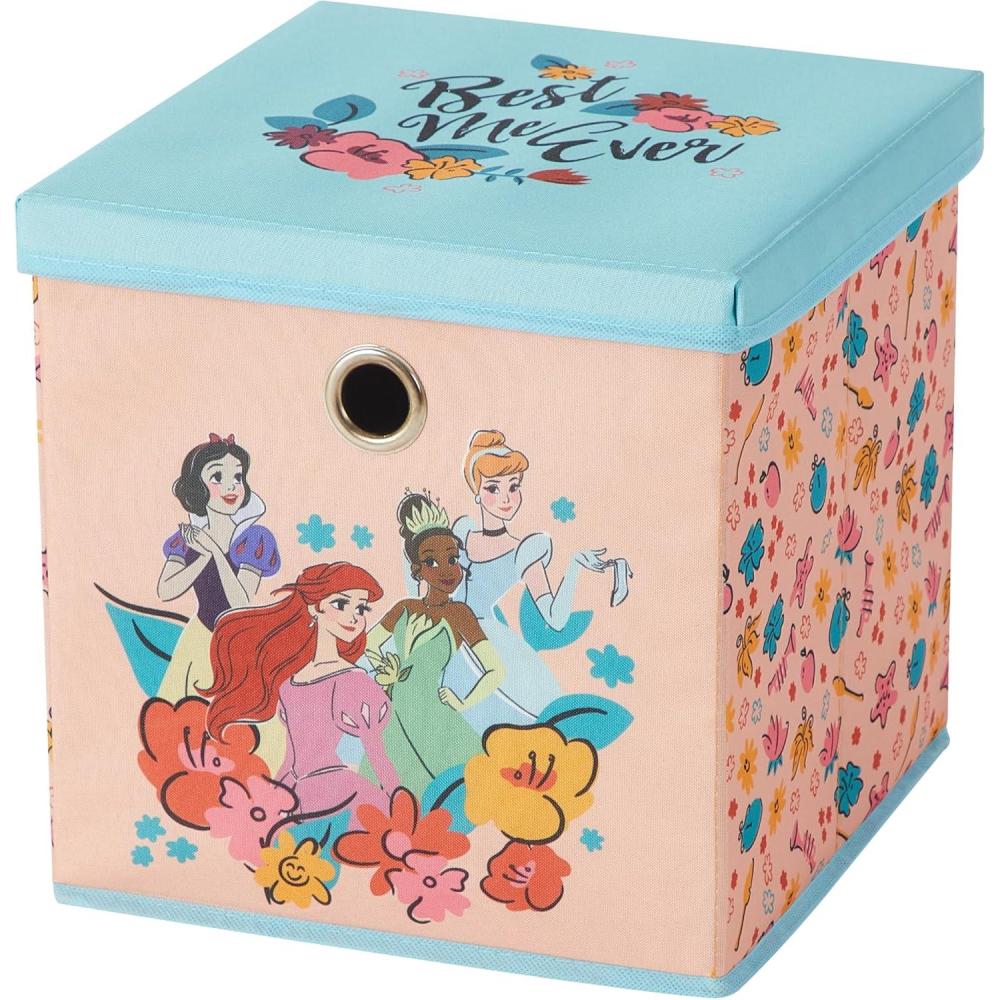 imageIdea Nuova Bluey Collapsible Fabric Storage Cube10 Organizer Bin with Lid for Bedroom Playroom and ClosetPrincess