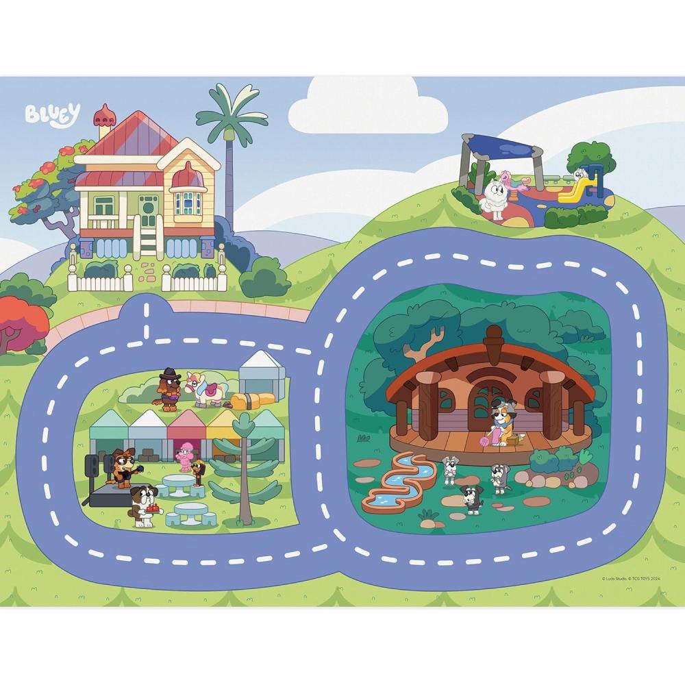 imageImaginmat Deluxe  Bluey  Floor Playmat ampamp Toy Car 305 x 205 Character Vehicle ampamp Road Accessories Durable EVA Foam Mat Licensed Kids Ages 3