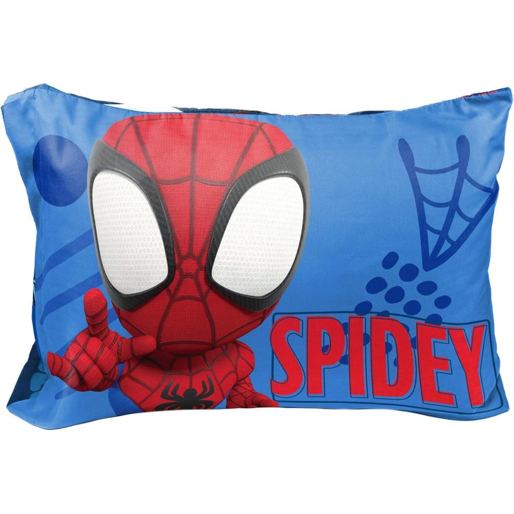 imageJay Franco Bluey Hello 1 Single Reversible Pillowcase DoubleSided Kids Super Soft Bedding Official Bluey ProductBlue Spiderman