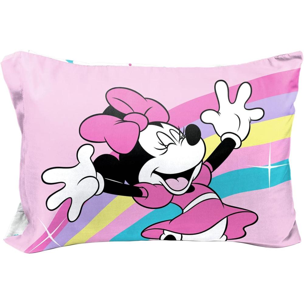 imageJay Franco Bluey Hello 1 Single Reversible Pillowcase DoubleSided Kids Super Soft Bedding Official Bluey ProductPink Minnie Mouse