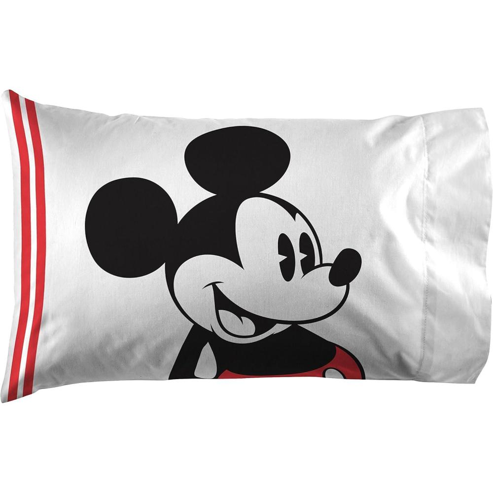 imageJay Franco Bluey Hello 1 Single Reversible Pillowcase DoubleSided Kids Super Soft Bedding Official Bluey ProductWhite Mickey Mouse