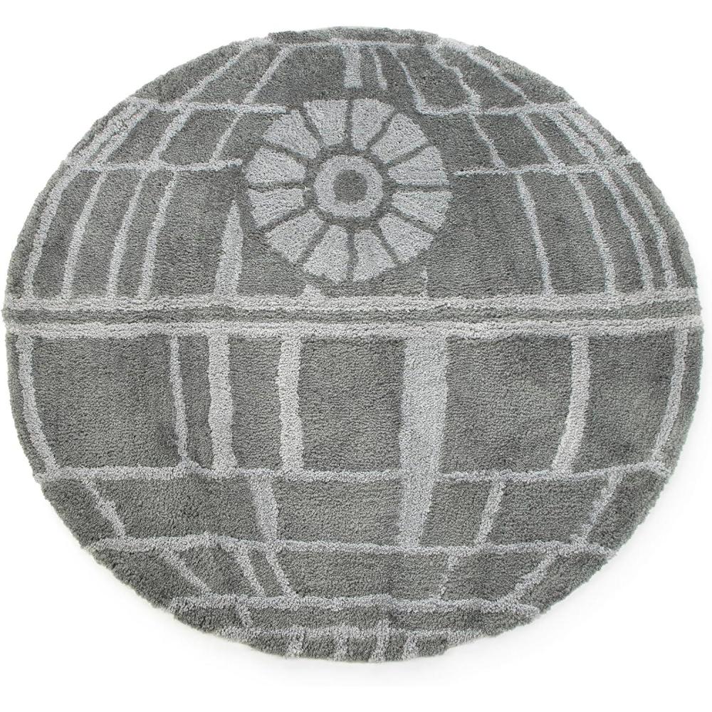 imageJay Franco Bluey Plush Blue Fluffy Accent Rug 3 x 3 ft Area Rug for Kids Bedroom or Living Room DecorGrey Star Wars