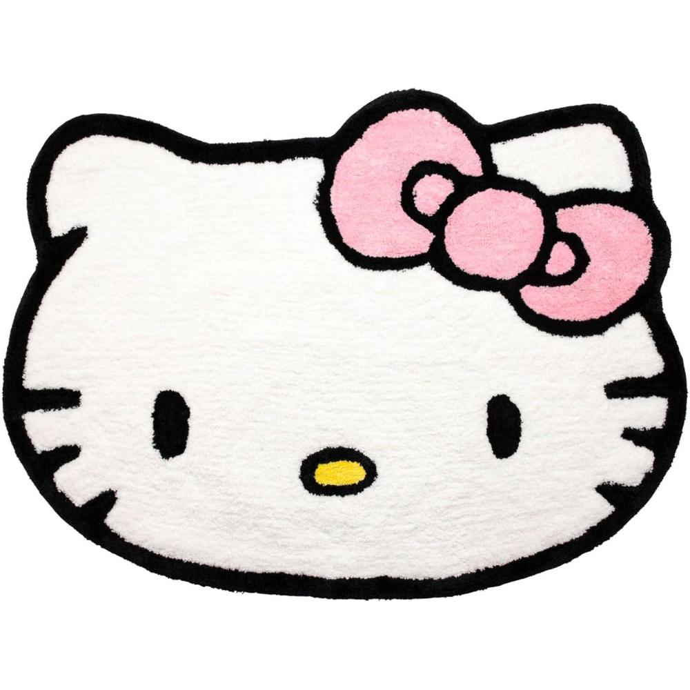 imageJay Franco Bluey Plush Blue Fluffy Accent Rug 3 x 3 ft Area Rug for Kids Bedroom or Living Room DecorWhite Hello Kitty