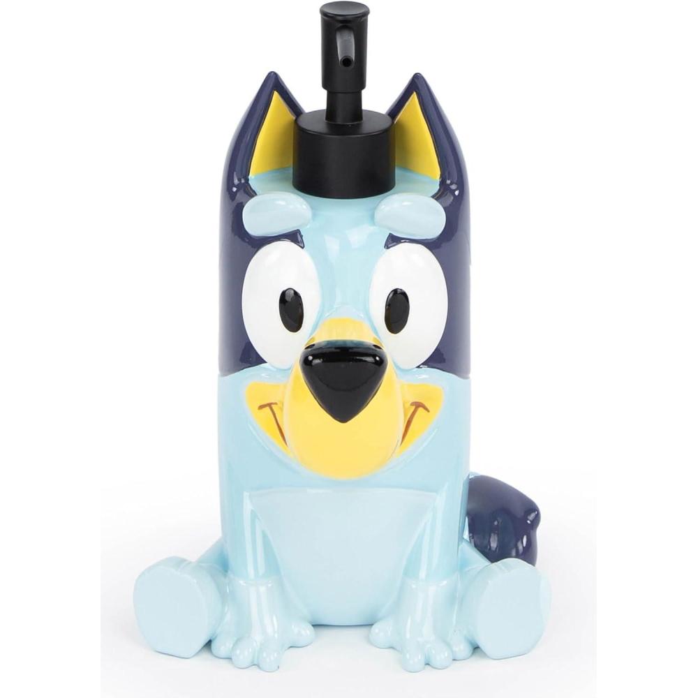 imageJay Franco Bluey Soap Dispenser Blue Kids Bathroom Accessory Resin Lotion PumpBlue Bluey