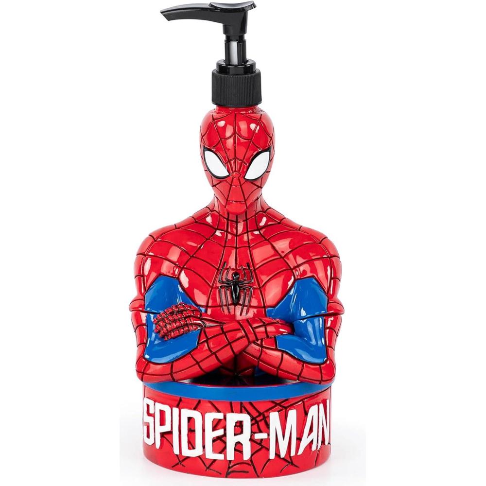 imageJay Franco Bluey Soap Dispenser Blue Kids Bathroom Accessory Resin Lotion PumpRed Spiderman