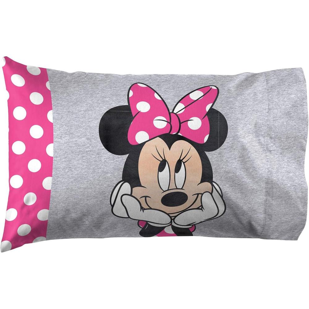 imageJay Franco Bluey ampamp Bingo 1 Single Reversible Pillowcase DoubleSided Kids Super Soft Bedding Official Bluey ProductGray Minnie Mouse