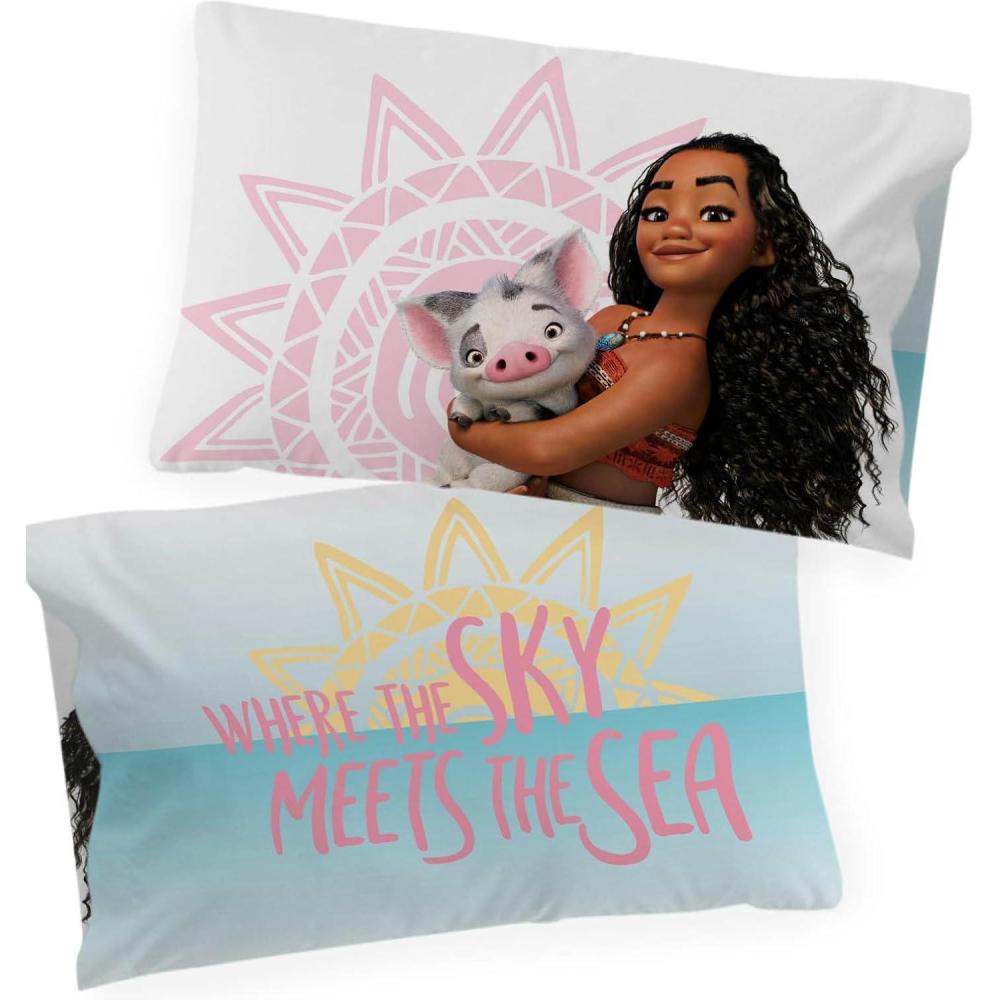 imageJay Franco Bluey ampamp Bingo 1 Single Reversible Pillowcase DoubleSided Kids Super Soft Bedding Official Bluey ProductMulti Moana