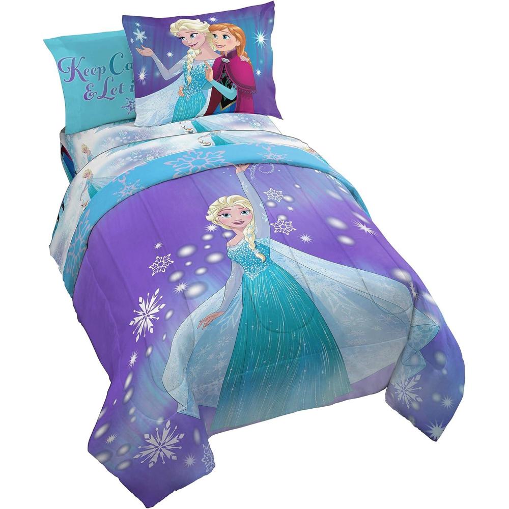 imageJay Franco Bluey ampamp Bingo 5 Piece Twin Size Bed Set Includes Comforter ampamp Sheet Set Super Soft Kids Bedding Fade Resistant Microfiber Official Bluey ProductFrozen