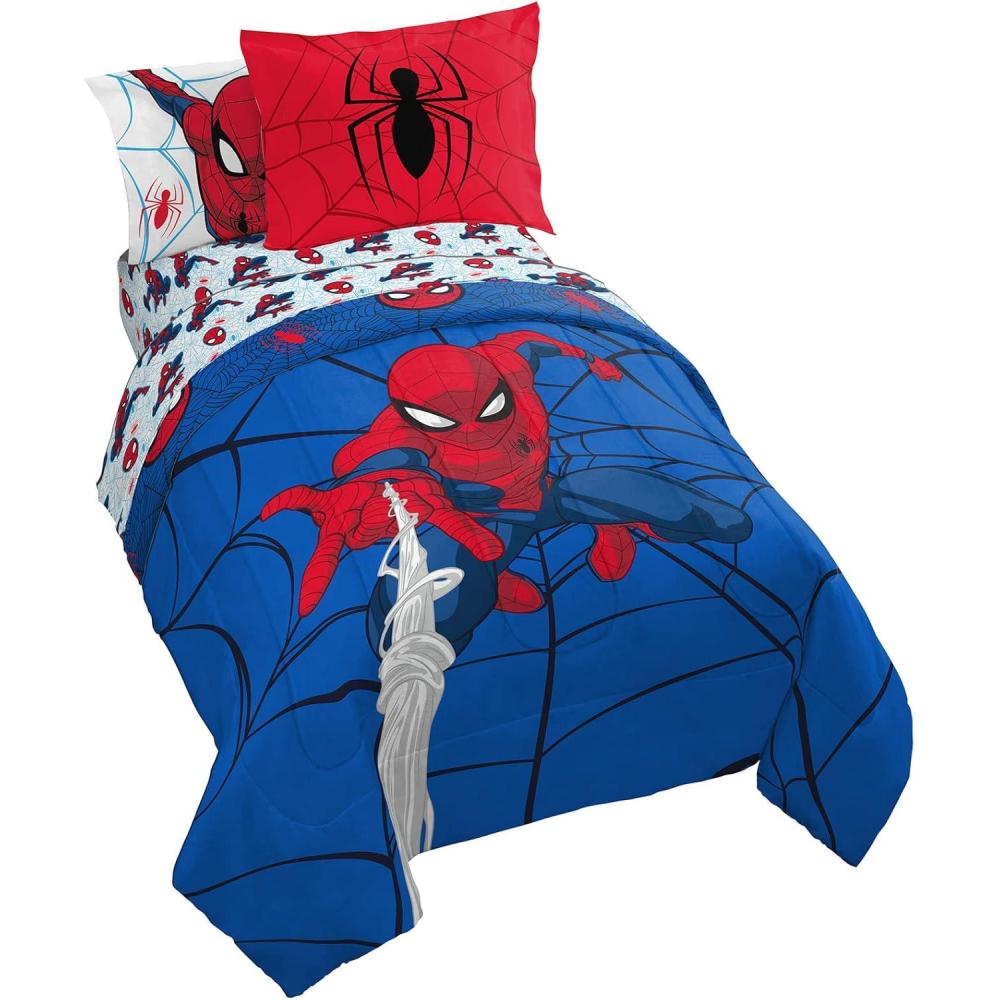 imageJay Franco Bluey ampamp Bingo 5 Piece Twin Size Bed Set Includes Comforter ampamp Sheet Set Super Soft Kids Bedding Fade Resistant Microfiber Official Bluey ProductBlue Spiderman