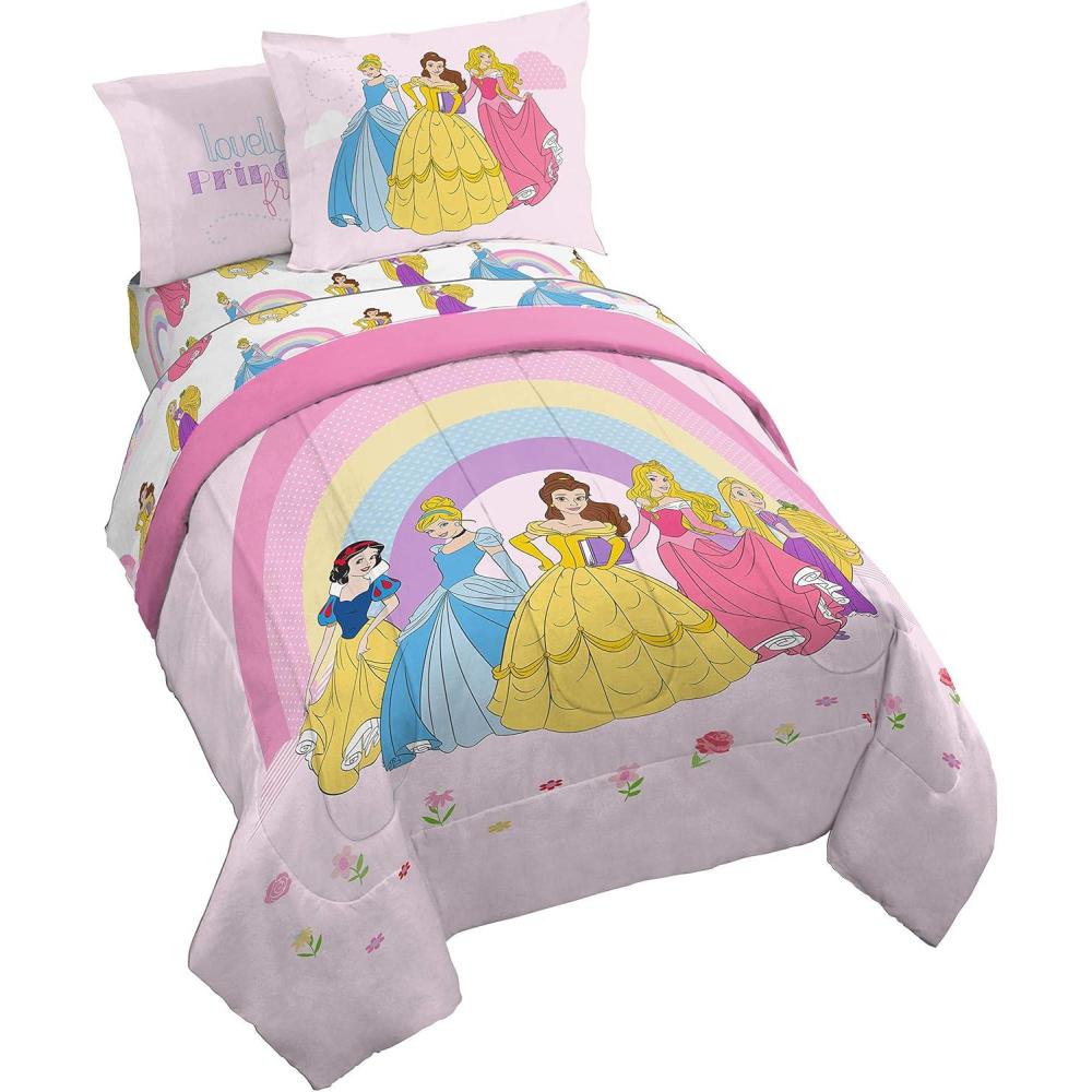 imageJay Franco Bluey ampamp Bingo 5 Piece Twin Size Bed Set Includes Comforter ampamp Sheet Set Super Soft Kids Bedding Fade Resistant Microfiber Official Bluey ProductPink Princess