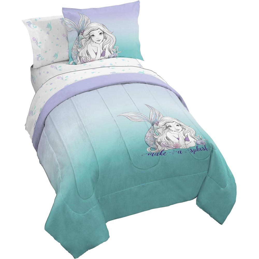 imageJay Franco Bluey ampamp Bingo 5 Piece Twin Size Bed Set Includes Comforter ampamp Sheet Set Super Soft Kids Bedding Fade Resistant Microfiber Official Bluey ProductTeal Little Mermaid