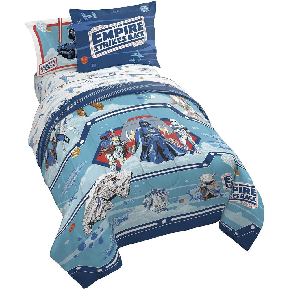 imageJay Franco Bluey ampamp Bingo 5 Piece Twin Size Bed Set Includes Comforter ampamp Sheet Set Super Soft Kids Bedding Fade Resistant Microfiber Official Bluey ProductBlue Star Wars