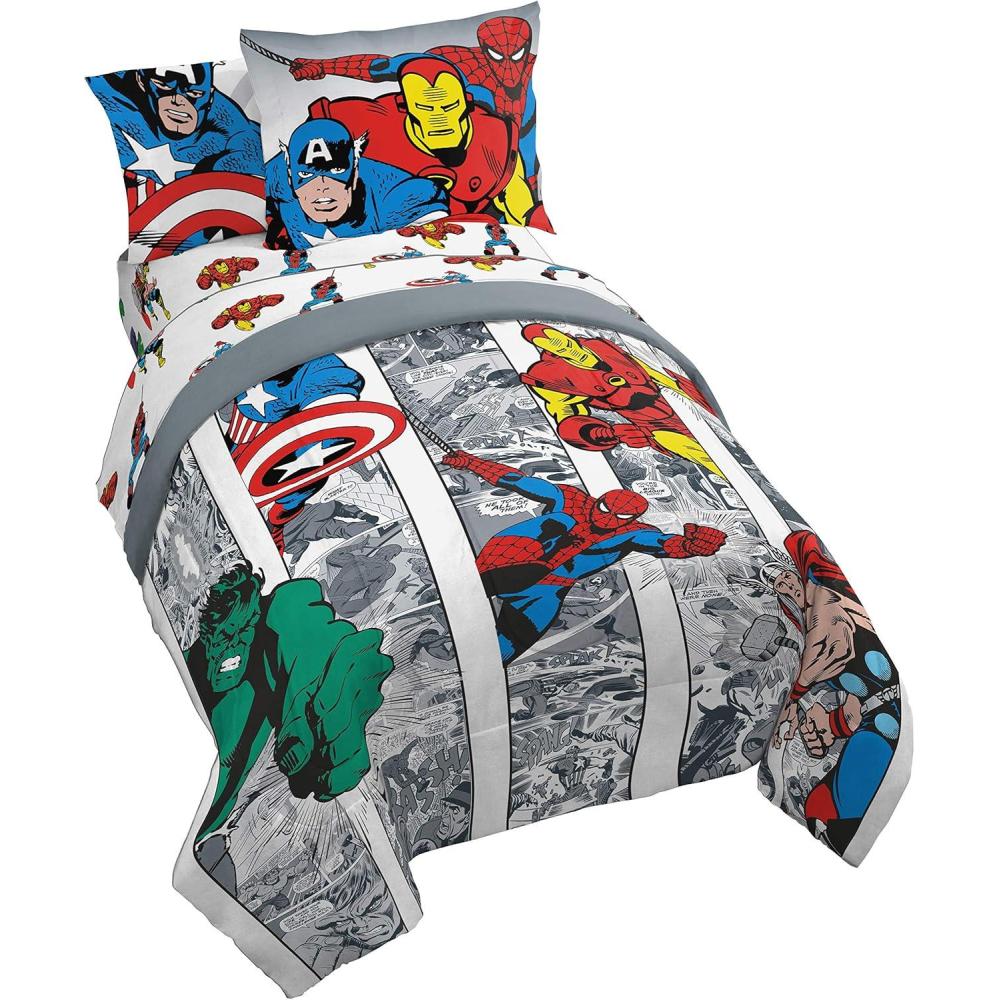 imageJay Franco Bluey ampamp Bingo 5 Piece Twin Size Bed Set Includes Comforter ampamp Sheet Set Super Soft Kids Bedding Fade Resistant Microfiber Official Bluey ProductMulti Avengers