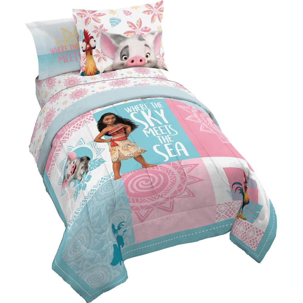 imageJay Franco Bluey ampamp Bingo 5 Piece Twin Size Bed Set Includes Comforter ampamp Sheet Set Super Soft Kids Bedding Fade Resistant Microfiber Official Bluey ProductMulti Moana