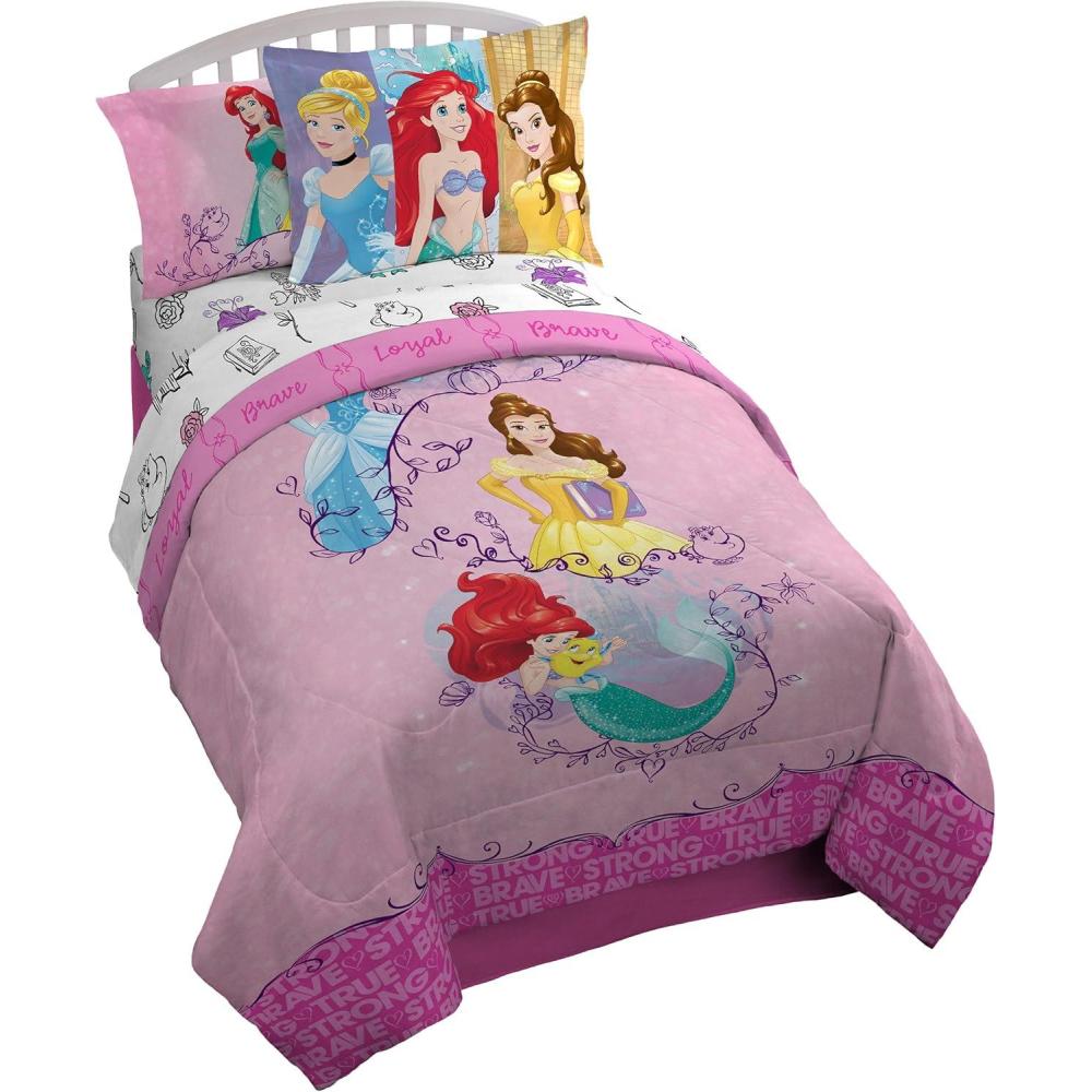 imageJay Franco Bluey ampamp Bingo Twin Comforter Set 5 Piece Bed Set Includes Sheet Set ampamp Pillow Covers Super Soft Clouds ampamp Stars Kids BeddingPrincess