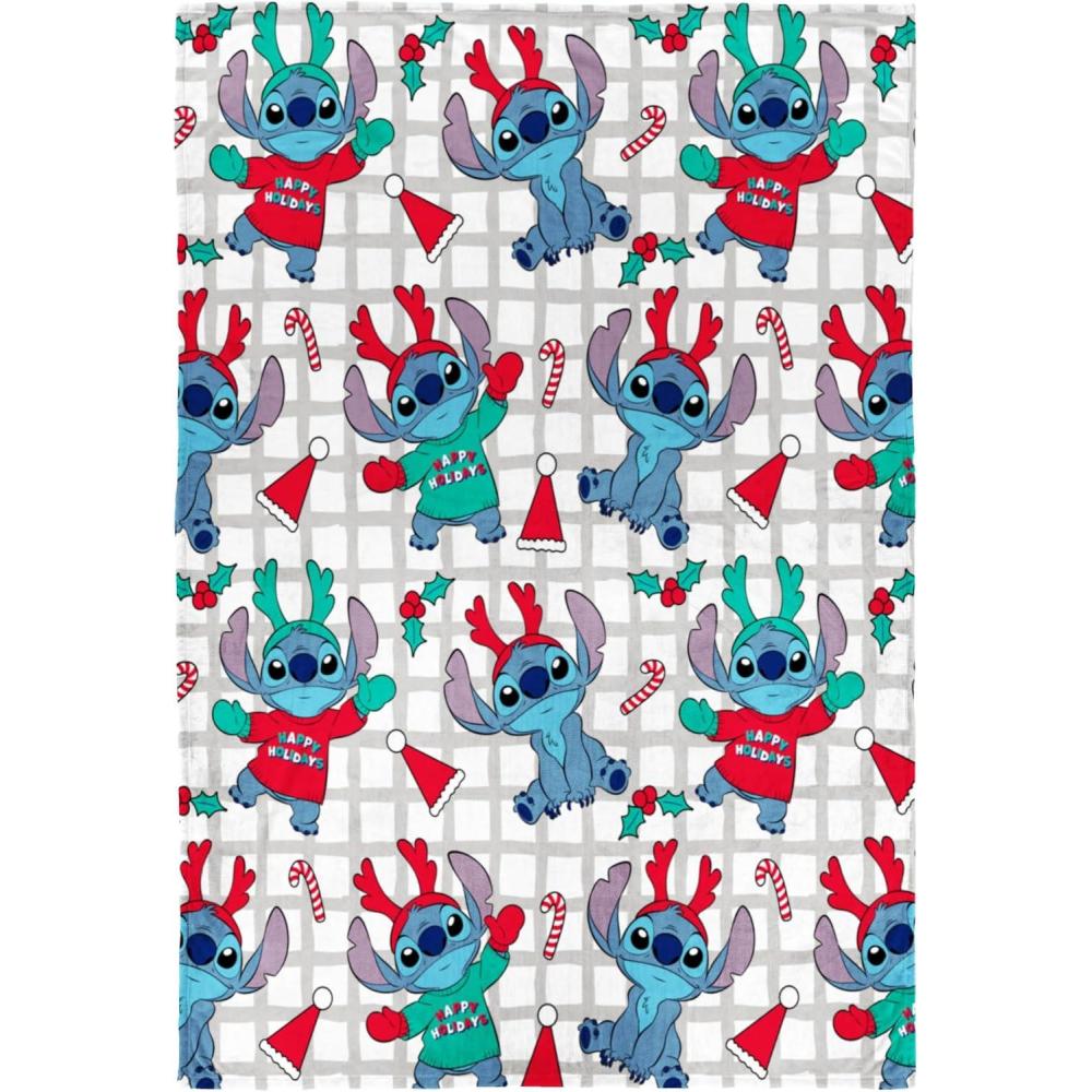 imageJay Franco Kids Christmas Plush Throw Blanket 40 x 50 Inch Soft ampamp Cozy Fleece Throw for Holiday Bedroom ampamp Couch Dcor Official Licensed Product Blue BlueyMulti Stitch