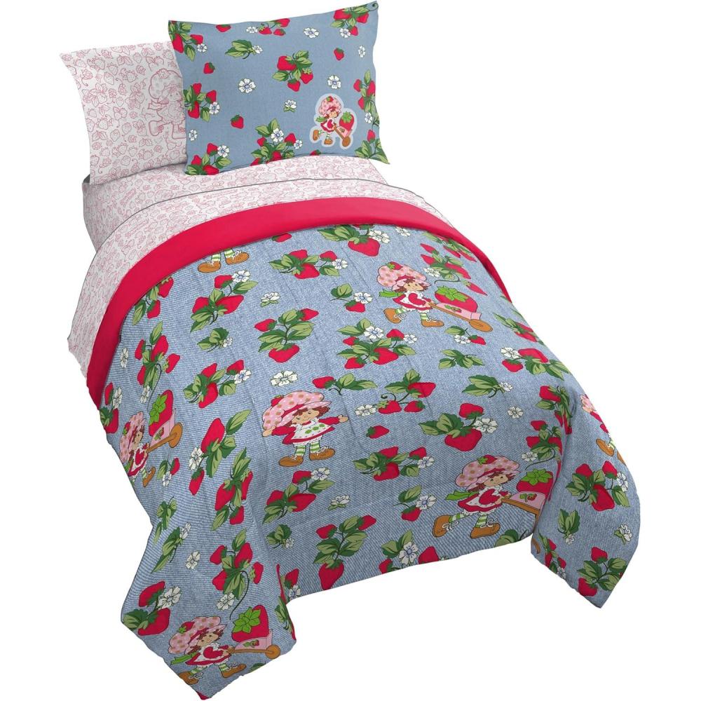imageJay Franco Kids Comforter Set Includes Sheets and Pillow Covers Soft and Cozy Bed Set for Stylish Room Decor Blue Bluey ampamp Bingo 7 Piece FullBlue Strawberry Shortcake