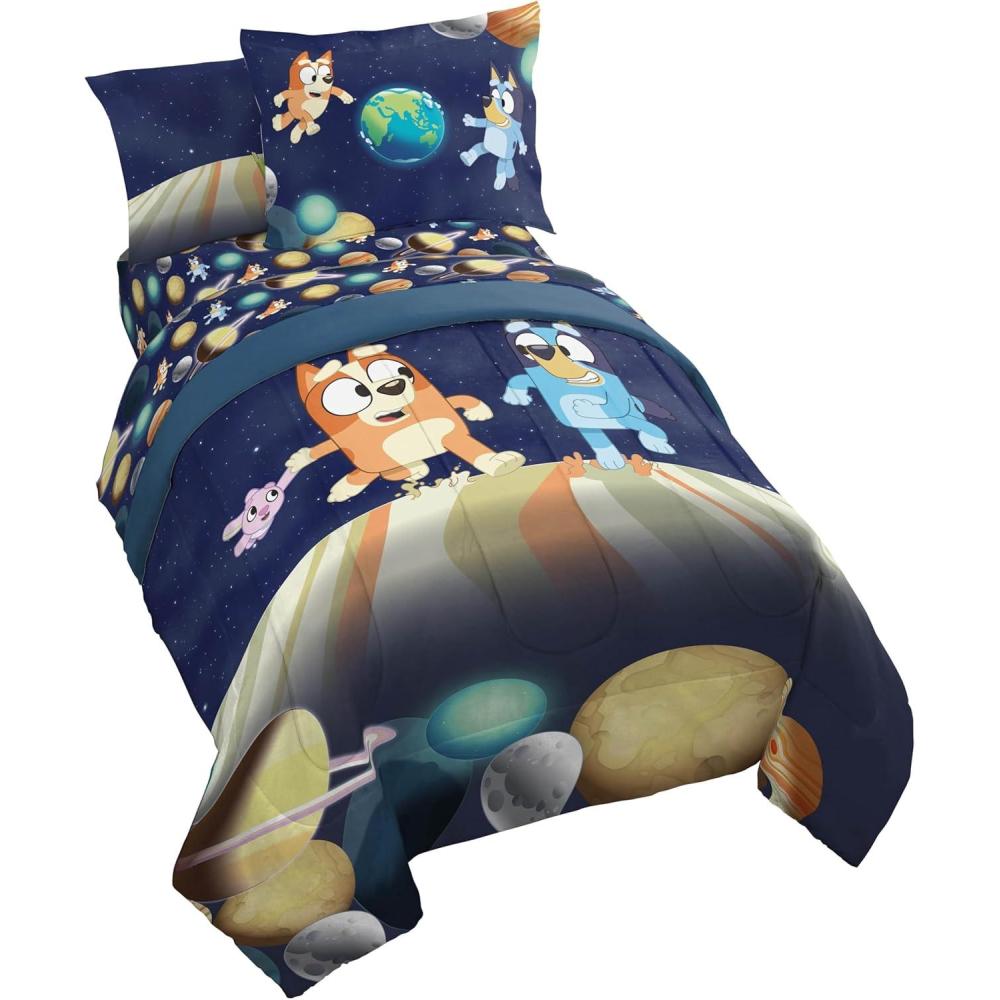 imageJay Franco Kids Comforter Set Includes Sheets and Pillow Covers  Soft and Cozy Bed Set for Stylish Room Decor Blue  Bluey ampamp Bingo 7 Piece FullBlue  Bluey  Bingo
