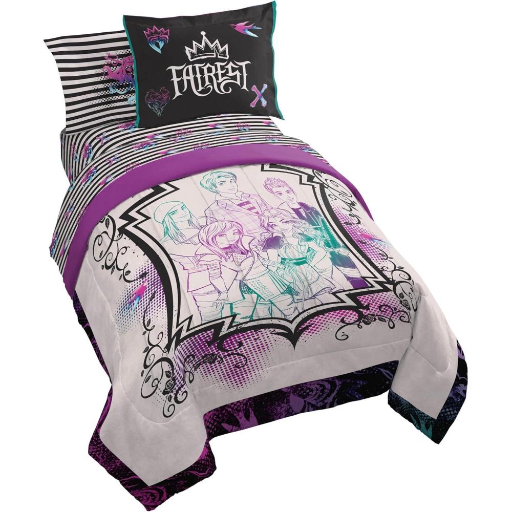 imageJay Franco Kids Comforter Set Includes Sheets and Pillow Covers Soft and Cozy Bed Set for Stylish Room Decor Blue Bluey ampamp Bingo 7 Piece FullMulti Descendants
