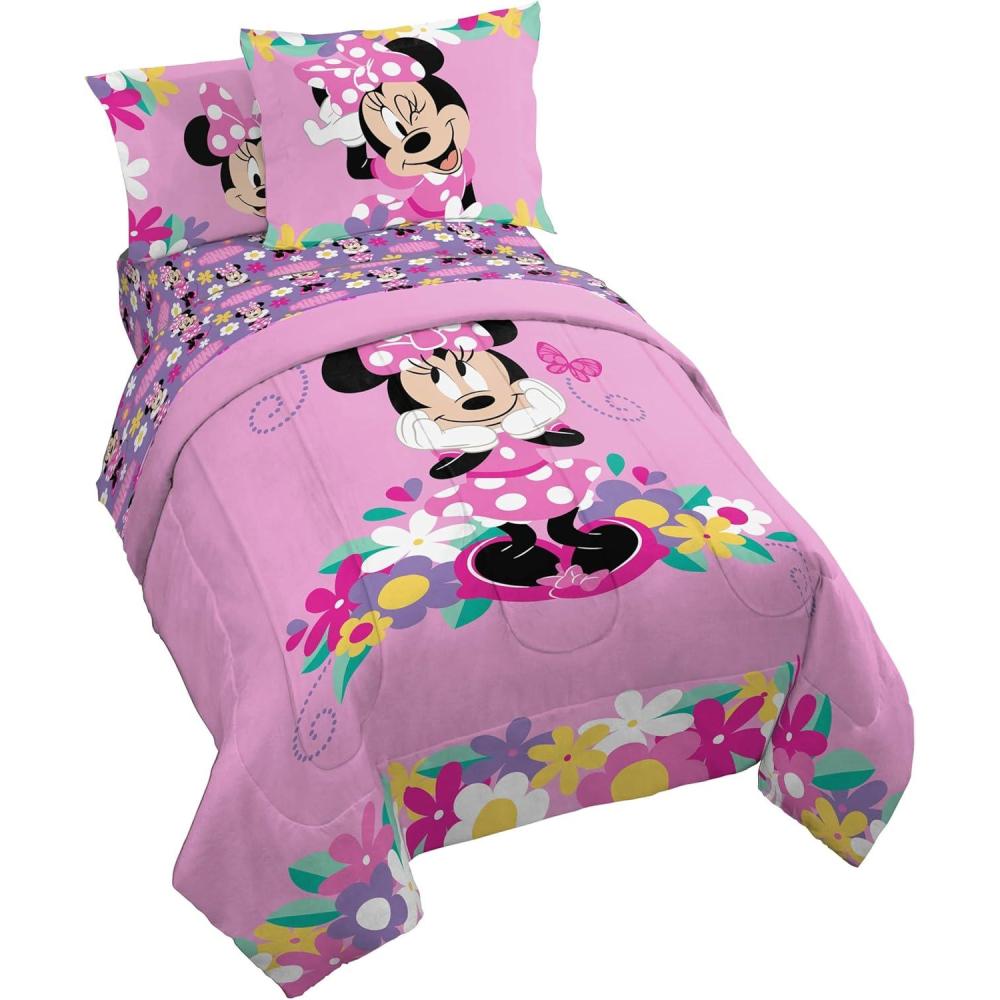 imageJay Franco Kids Comforter Set Includes Sheets and Pillow Covers Soft and Cozy Bed Set for Stylish Room Decor Blue Bluey ampamp Bingo 7 Piece FullPink Minnie Mouse 02