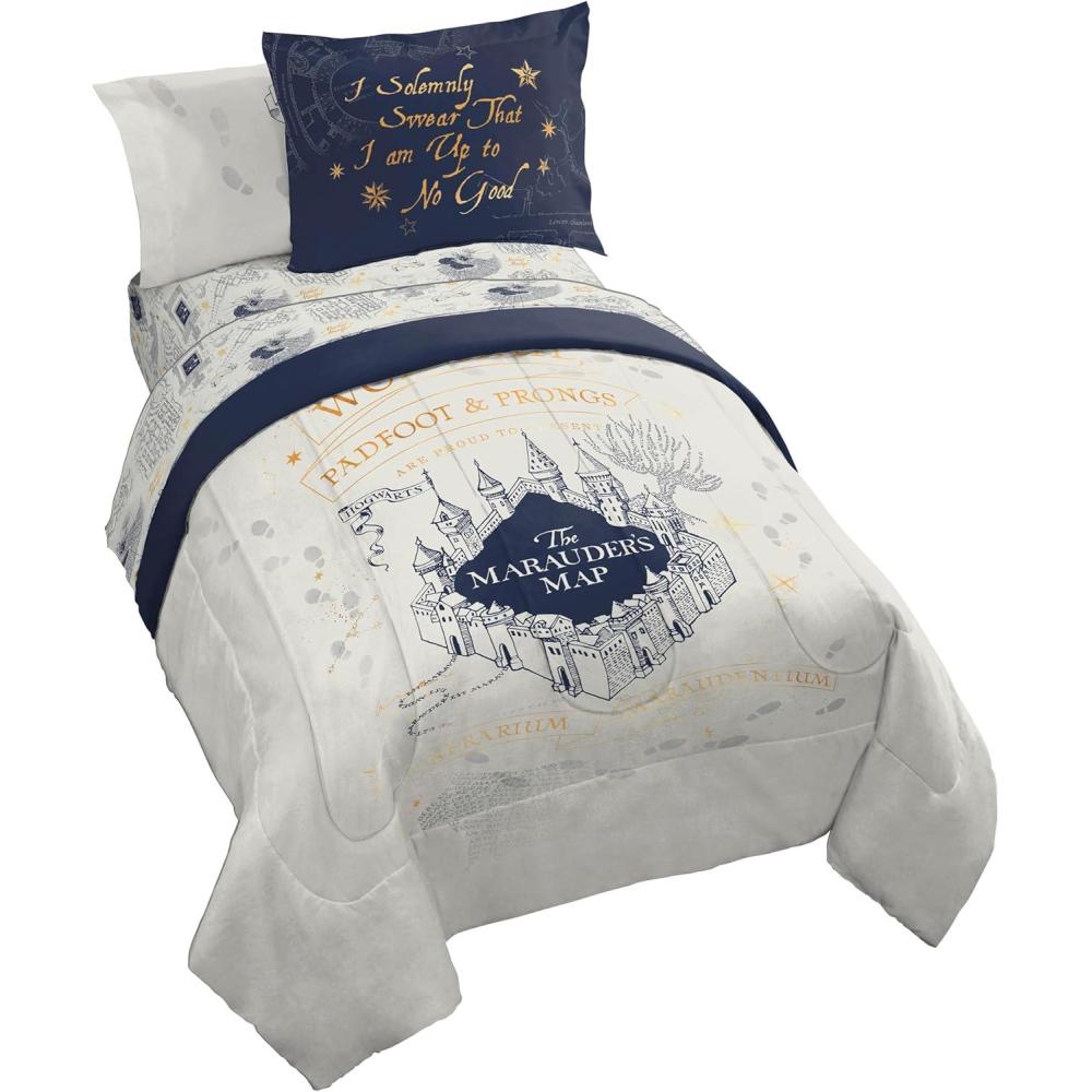 imageJay Franco Kids Comforter Set Includes Sheets and Pillow Covers Soft and Cozy Bed Set for Stylish Room Decor Pink Bluey 7 Piece Queen Size BeddingBeige Harry Potter