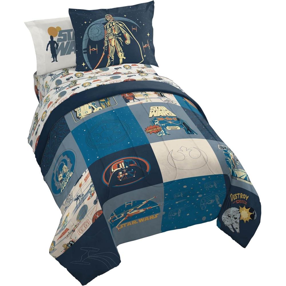 imageJay Franco Kids Comforter Set Includes Sheets and Pillow Covers  Soft and Cozy Bed Set for Stylish Room Decor Pink  Bluey 7 Piece Queen Size BeddingBlue  Star Wars 01