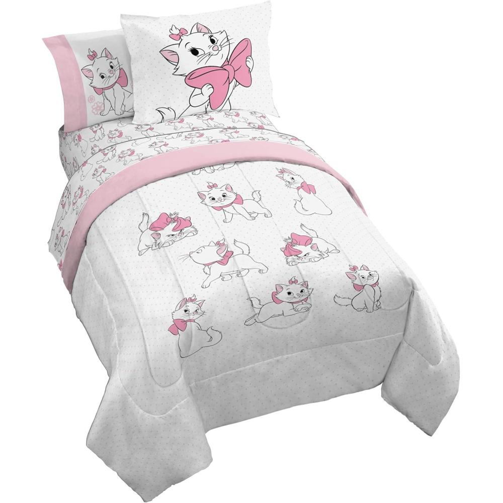 imageJay Franco Kids Comforter Set Includes Sheets and Pillow Covers Soft and Cozy Bed Set for Stylish Room Decor Pink Bluey 7 Piece Queen Size BeddingWhite Aristocats