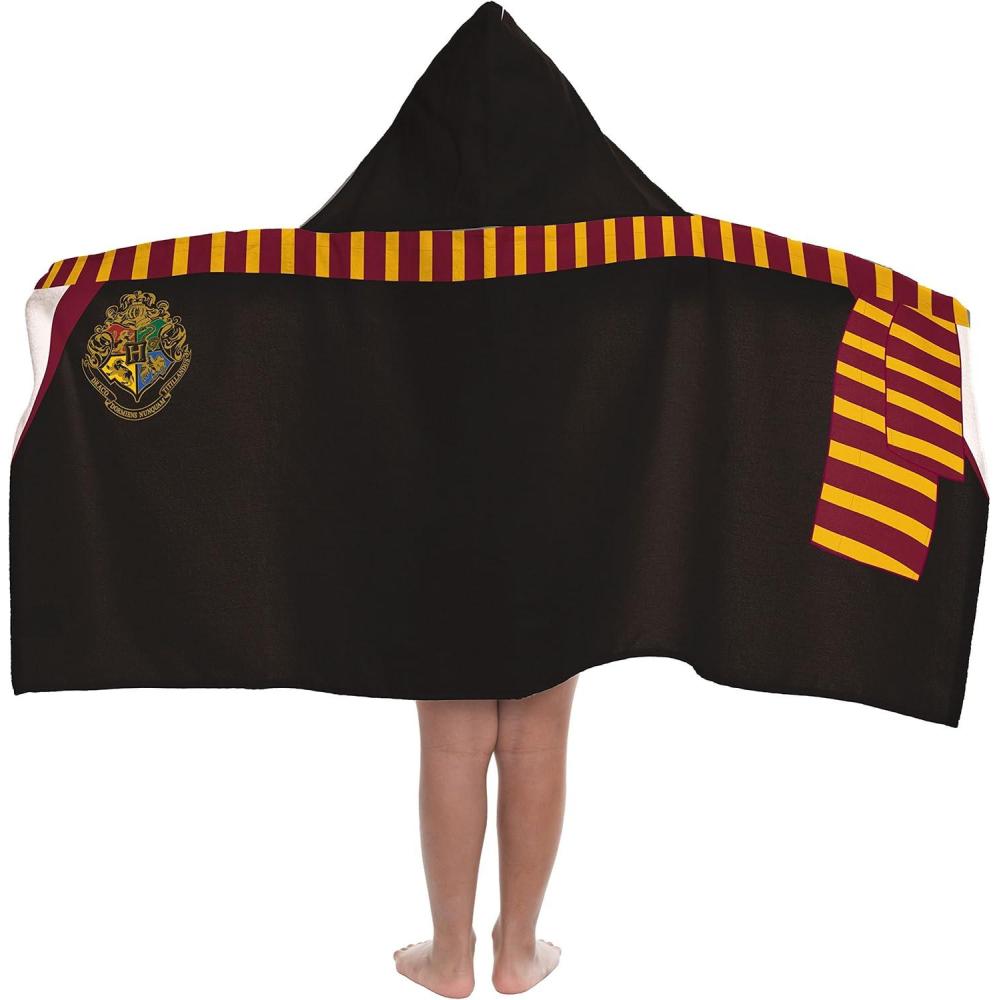 imageJay Franco Kids Hooded Towel 22quot x 51quot Super Soft Bath Wrap with 3D Hood Beach Pool ampamp Travel Official Licensed Product Blue BlueyBlack Harry Potter