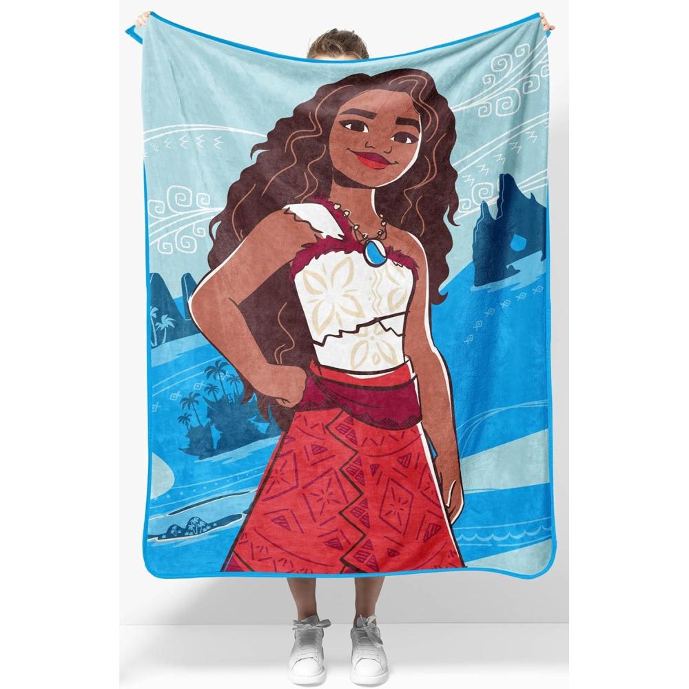 imageJay Franco Kids Plush Throw Blanket Soft ampamp Comfy Throw for Couch or Bed Cozy Home Dcor for Living Room ampamp Bedroom Blue Bluey 46x60 Throw BlanketBlue Moana