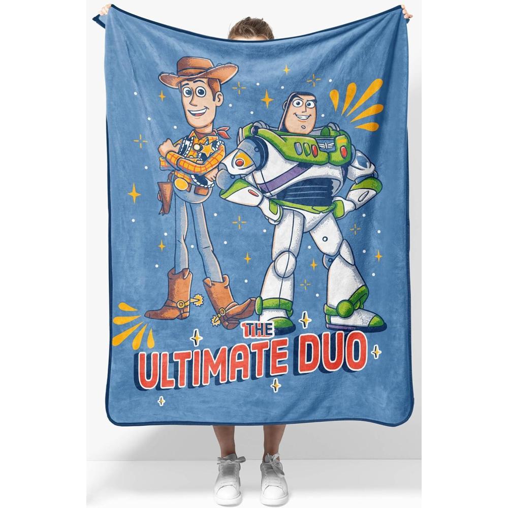 imageJay Franco Kids Plush Throw Blanket Soft ampamp Comfy Throw for Couch or Bed Cozy Home Dcor for Living Room ampamp Bedroom Blue Bluey 46x60 Throw BlanketBlue Toy Story