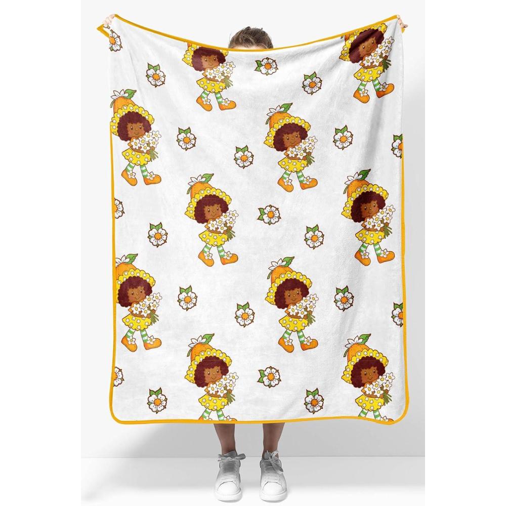 imageJay Franco Kids Plush Throw Blanket  Soft ampamp Comfy Throw for Couch or Bed  Cozy Home Dcor for Living Room ampamp Bedroom Multi  Bluey 46x60  Throw BlanketWhite  Orange Blossom