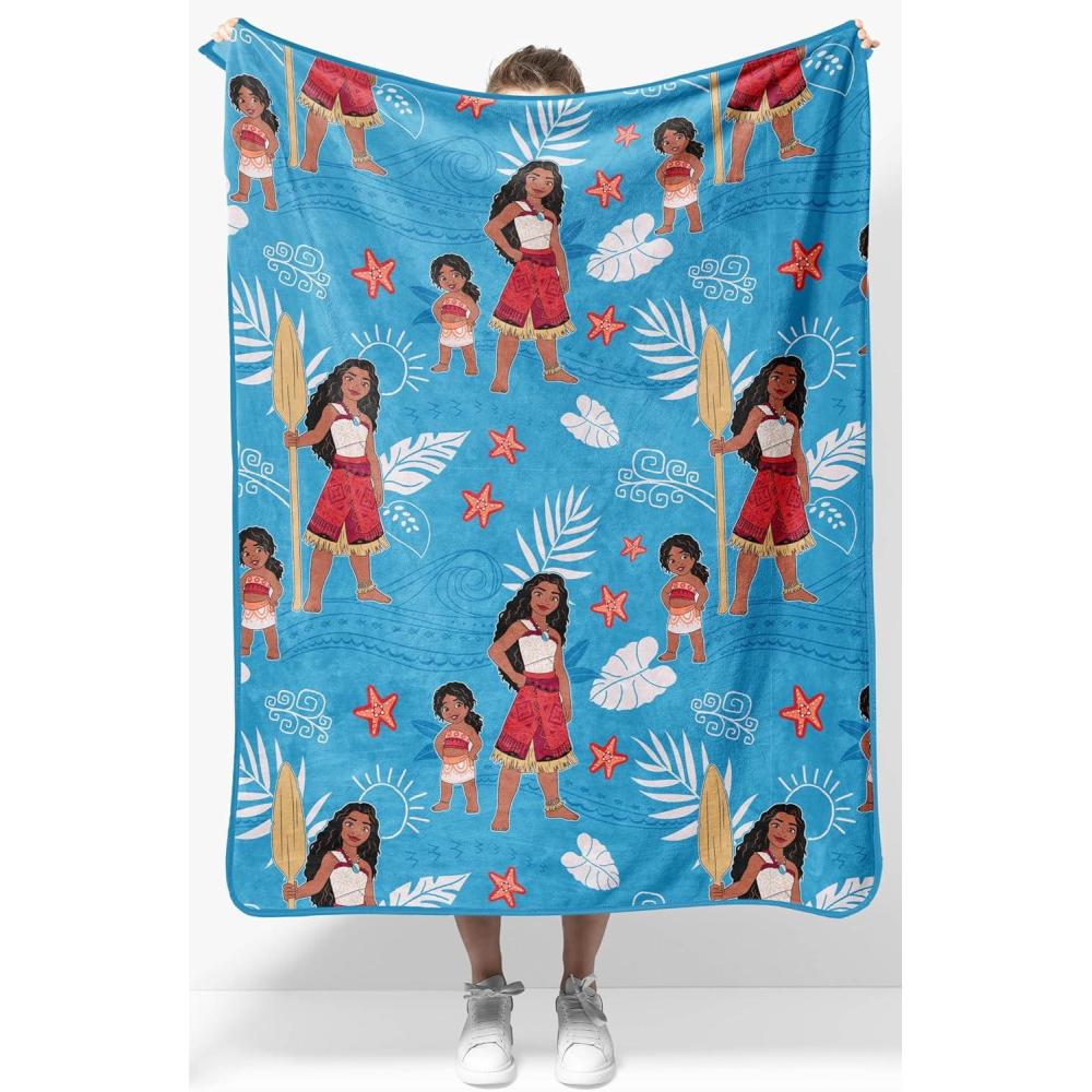 imageJay Franco Kids Plush Throw Blanket Soft ampamp Comfy Throw for Couch or Bed Cozy Home Dcor for Living Room ampamp Bedroom Multi Bluey 46x60 Throw BlanketBlue Moana