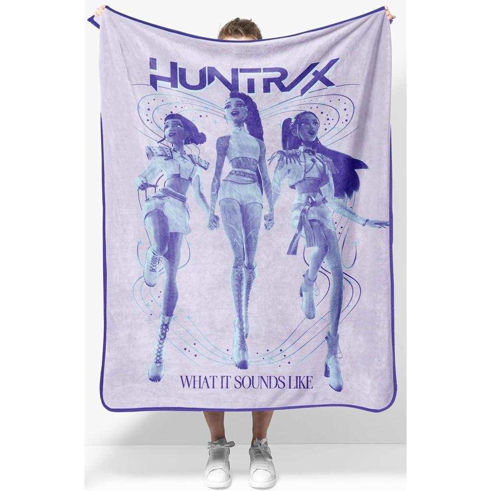 imageJay Franco Kids Plush Throw Blanket Soft ampamp Comfy Throw for Couch or Bed Cozy Home Dcor for Living Room ampamp Bedroom Multi Bluey 46x60 Throw BlanketPurple Kpop Demon Hunters