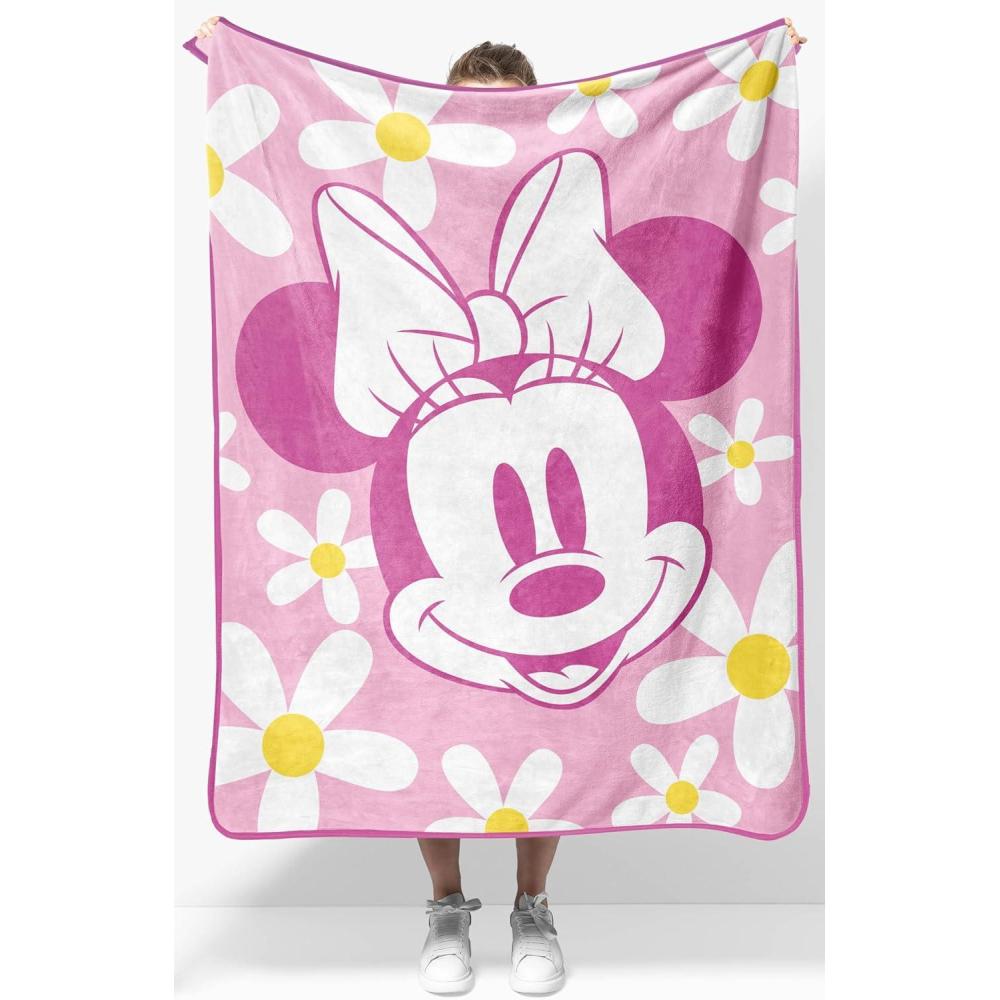 imageJay Franco Kids Plush Throw Blanket Soft ampamp Comfy Throw for Couch or Bed Cozy Home Dcor for Living Room ampamp Bedroom Pink Bluey 40x50 Travel BlanketPink Minnie Mouse