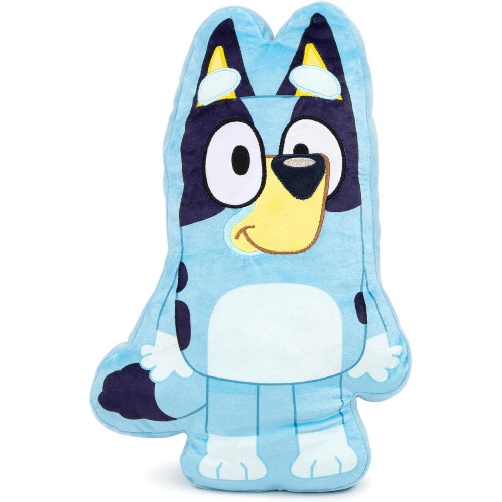 imageJay Franco Polyester Bluey Shaped Decorative Pillow Kids Super Soft Throw Plush Pillow Measures 17 Inches Official Bluey ProductBlue Bluey