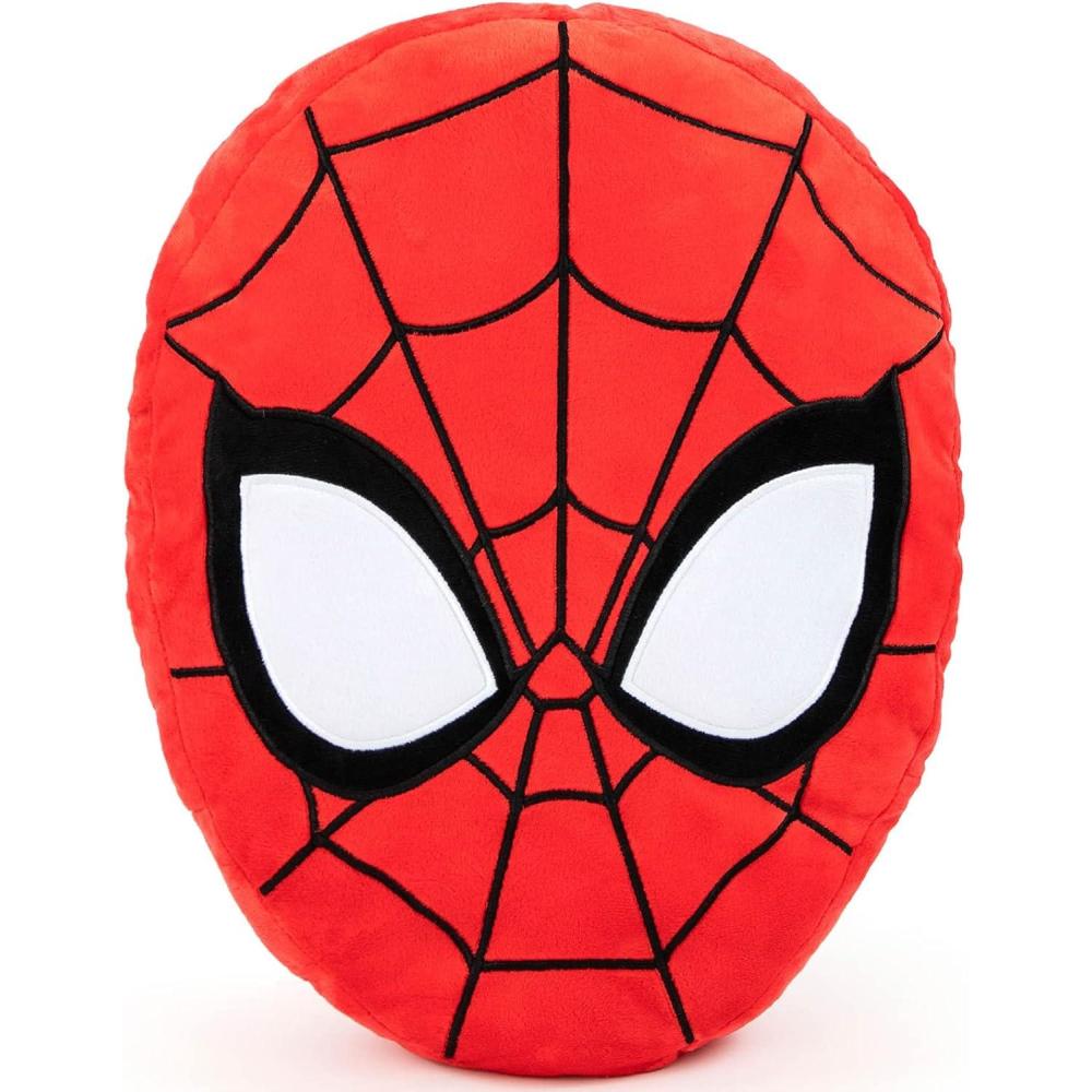 imageJay Franco Polyester Bluey Shaped Decorative Pillow Kids Super Soft Throw Plush Pillow Measures 17 Inches Official Bluey ProductRed Spiderman