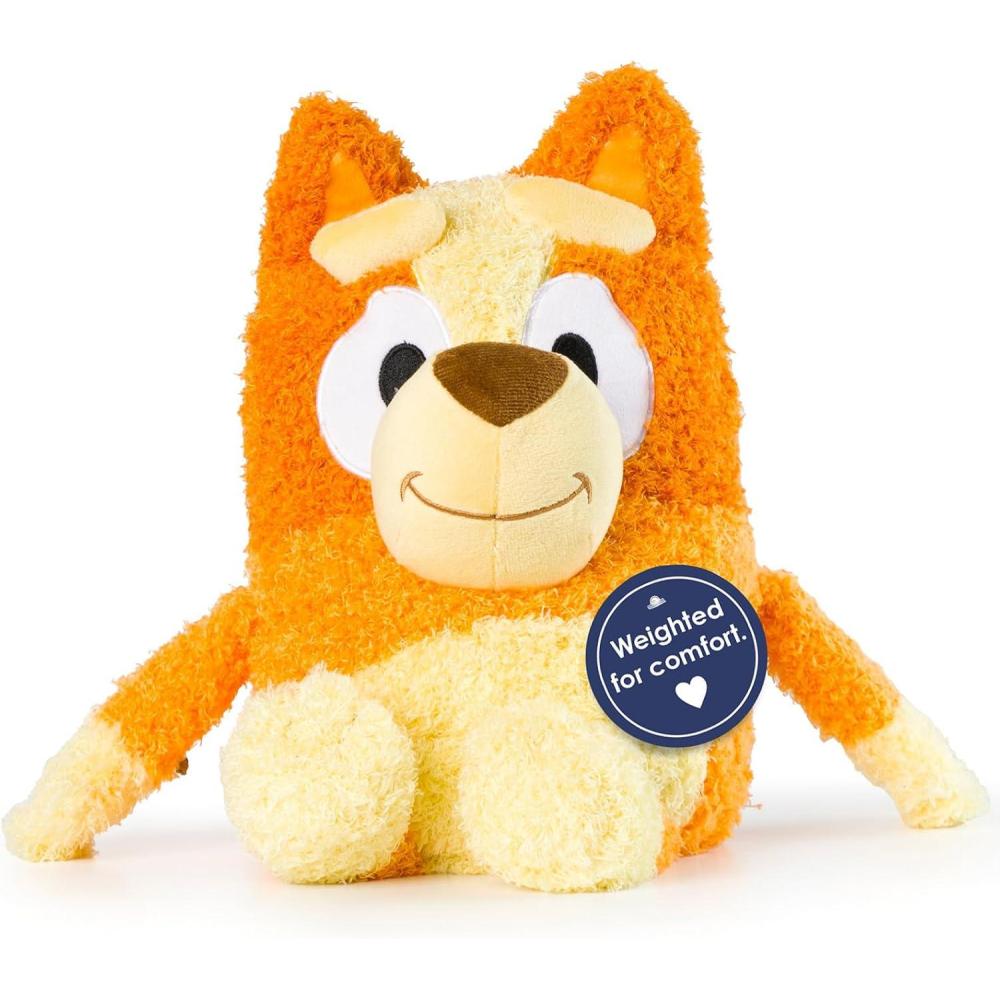 imageJay Franco Weighted Bluey Plush Pillow Buddy 25 lbs Soft Plushie Stuffed Pillow 17 Inches Orange Bingo