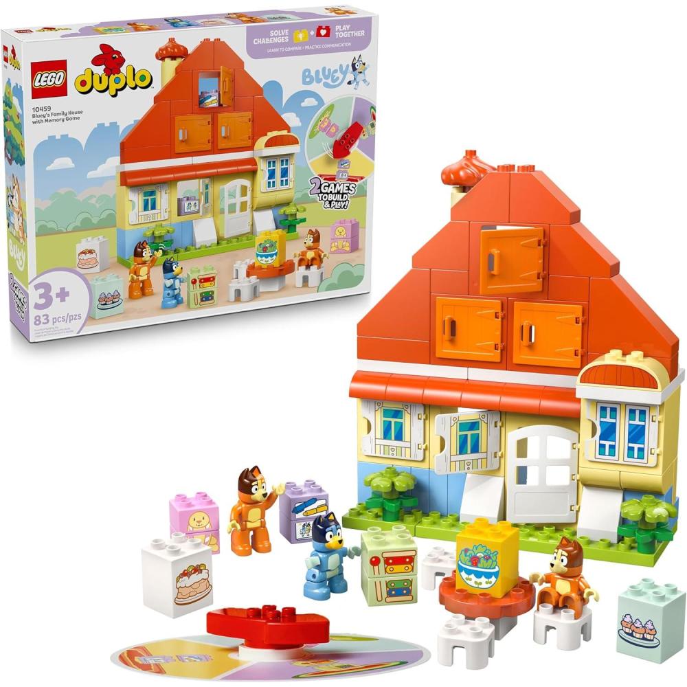 imageLEGO DUPLO Bluey Blueys Family House with Memory Game  Toddler Toy for Kids Ages 3  Memory Game Playset Includes Bluey Figure  Preschool Toy Gift Idea for 3 Year Old Girls and Boys  10459