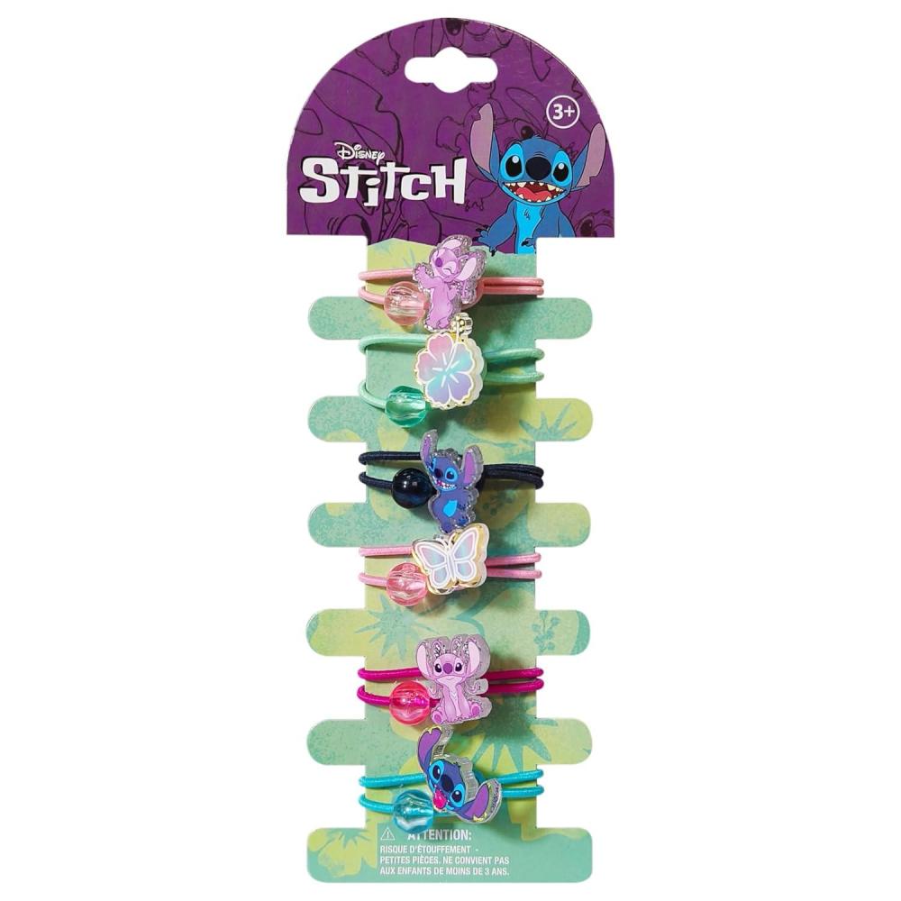imageLUV HER Bluey Elastic Hair Ties for Girls Multicolored Durable Elastic Pack of 6 Ideal Hair Accessories for Ponytails ampamp Buns Ages 3Stitch Blue Green Pink Black