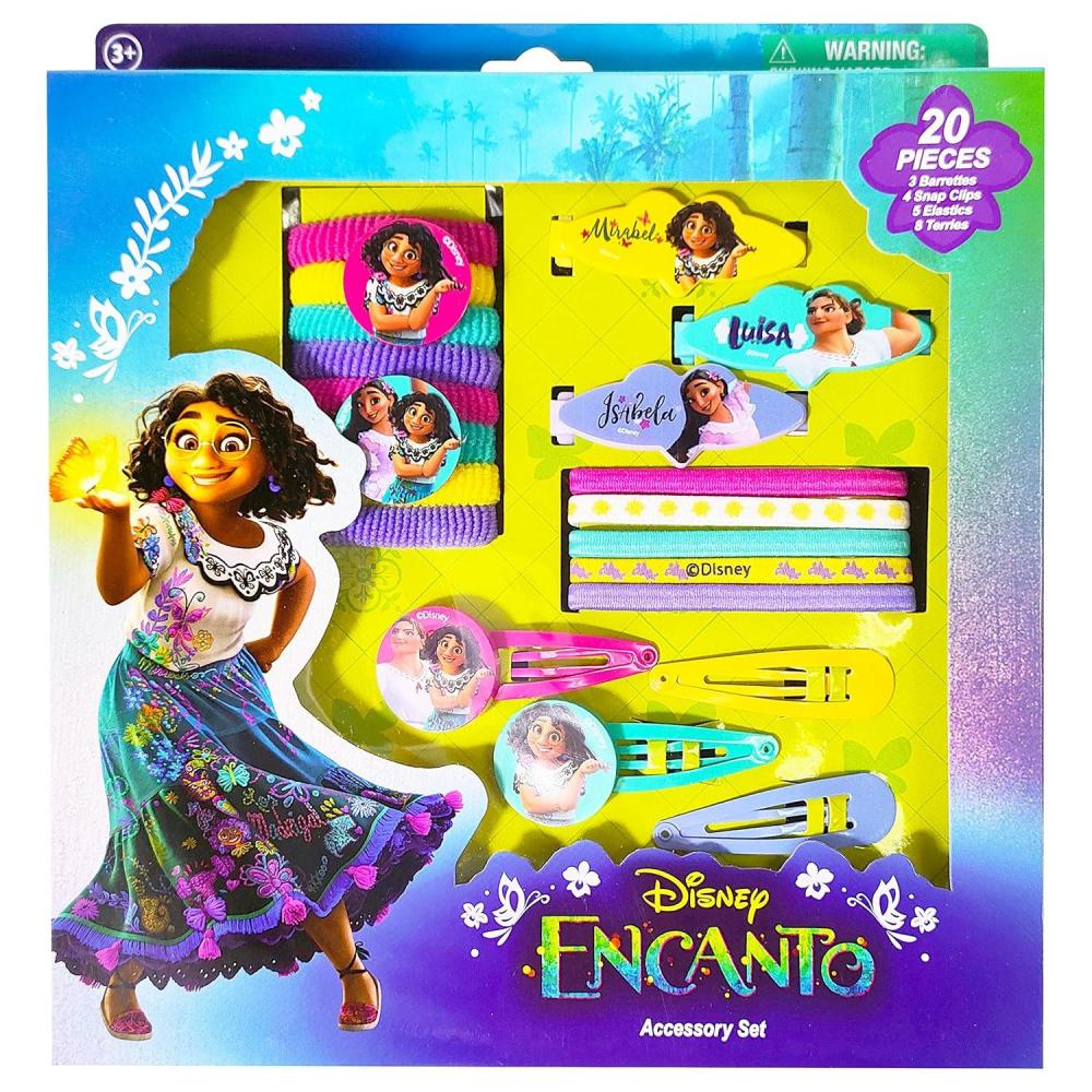 imageLuv Her Bluey Girls 20 Piece Accessory Set with 3 Barrettes 4 Snap Hair Clips 5 Elastics and 8 Terry Ponies Ages 3Encanto