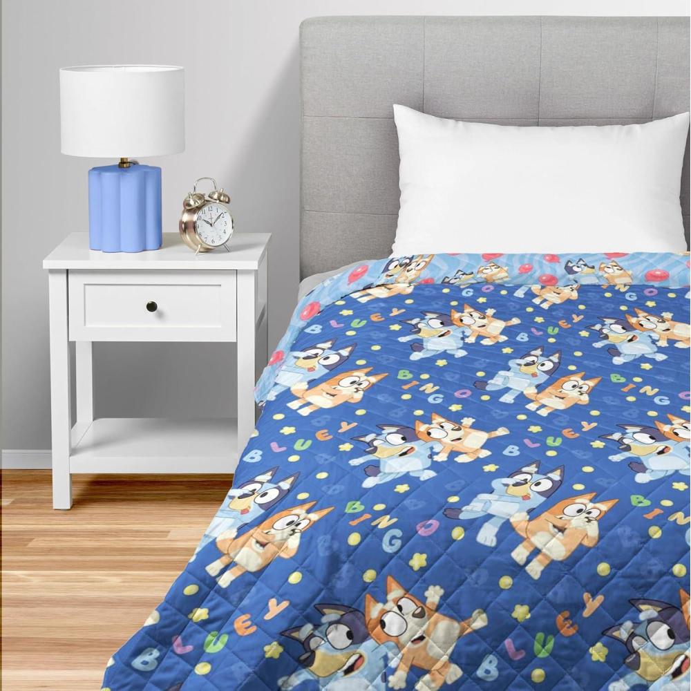 imageNorthwest Bluey Balloon Celebration Quilted Throw Blanket Official Cartoon Throw Blanket Featuring Bluey for Adults Boys Girls Bed Couch or Playroom 60 x 80 InchesBluey Goofing Around