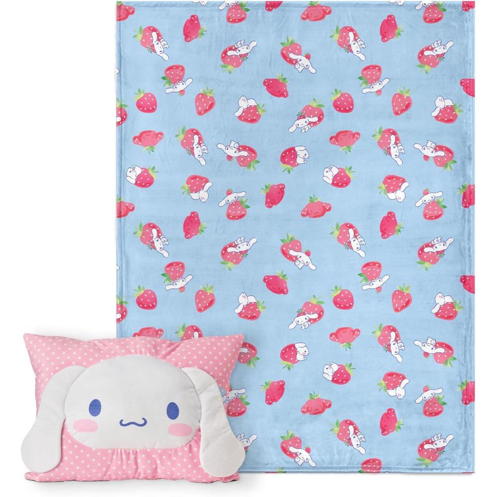 imageNorthwest Bluey Party Pups Silk Touch Throw Blanket 50 x 60 Inches with Bluey Plush Pocket Pillow 14 x 20 Inches Comfy ampamp Cozy Bluey Blanket ampamp Pillow Set for Boys and GirlsCinnamoroll Strawberry Delight