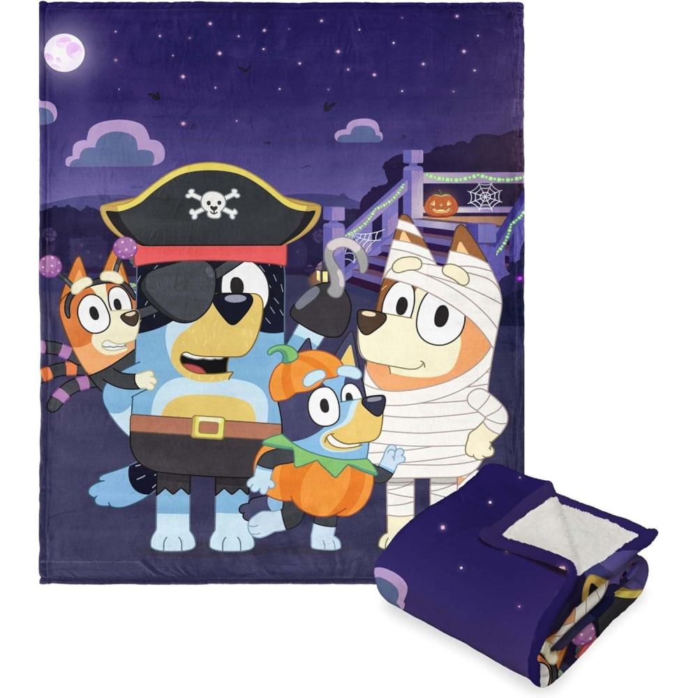 imageNorthwest Bluey Silk Touch Sherpa Throw Blanket 50quot x 60quot Christmas SweaterFamily Halloween