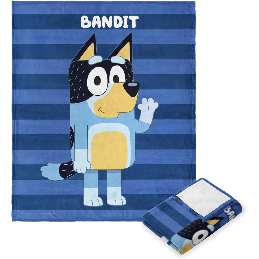 imageNorthwest Bluey Silk Touch Throw Blanket 50quot x 60quot Roll Call BanditRoll Call Bandit