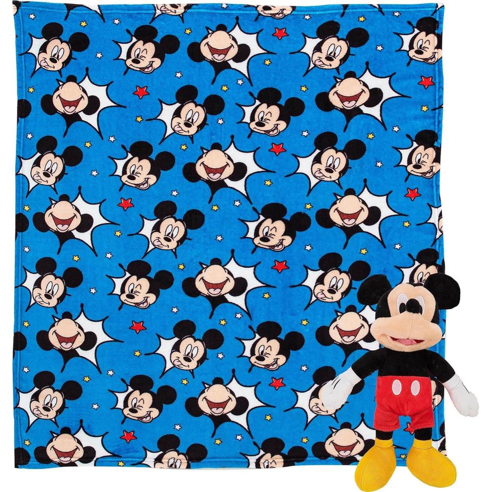 imageNorthwest Character Hugger Pillow ampamp Silk Touch Throw Blanket Set 40quot x 50quot Bluey Festive SweatersMickey Mouse Comic Pop