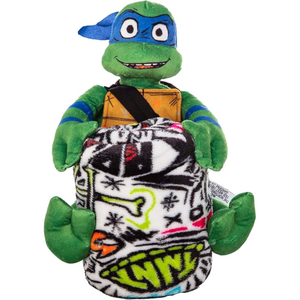 imageNorthwest Character Hugger Pillow ampamp Silk Touch Throw Blanket Set 40quot x 50quot Bluey Festive SweatersNinja Turtles Sketched Out