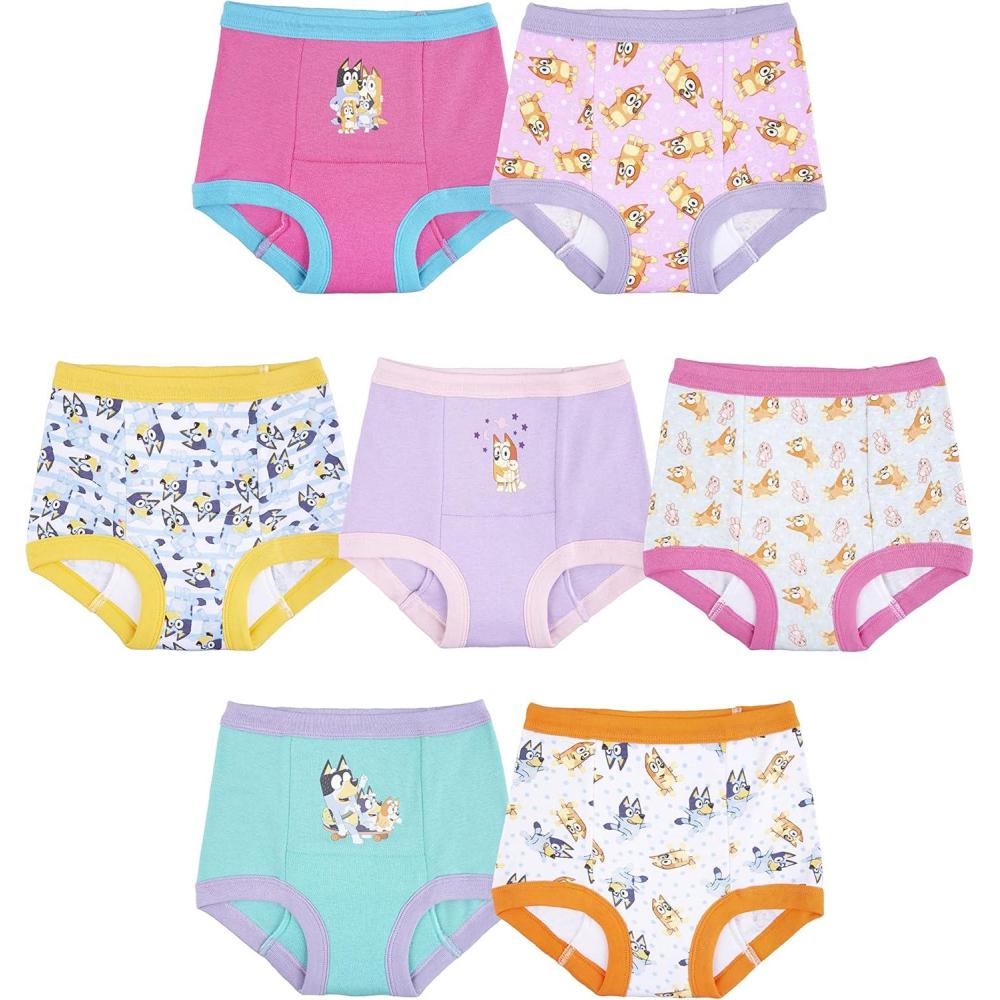 imagePotty Training Pants 100 Cotton Padded Underwear 7Pack Sizes 18 M 2T 3T and 4T7pack Bluey