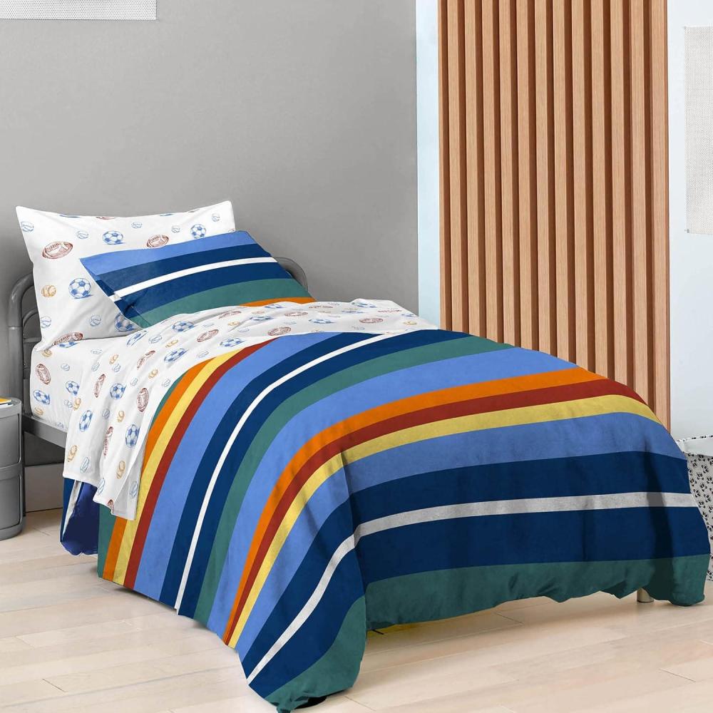 imageSaturday Park Bluey and Bingo Rainbow Clouds Twin Bed Set 5 Piece 100 Organic Cotton Bedding with Duvet Cover and Sheets GOTS ampamp OekoTEX CertifiedMulti Stripes Sports