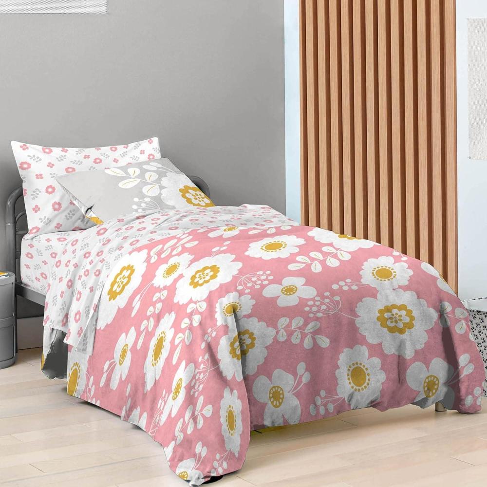 imageSaturday Park Bluey and Bingo Rainbow Clouds Twin Bed Set 5 Piece 100 Organic Cotton Bedding with Duvet Cover and Sheets GOTS ampamp OekoTEX CertifiedPink Floral