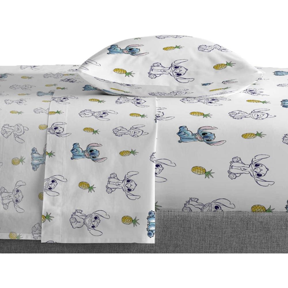 imageSaturday Park Bluey and Bingo Rainbow Clouds Twin Sheet Set 3 Piece 100 Organic Cotton Sheets with Pillow Cover GOTS ampamp OekoTEX CertifiedBlue Lilo Stitch